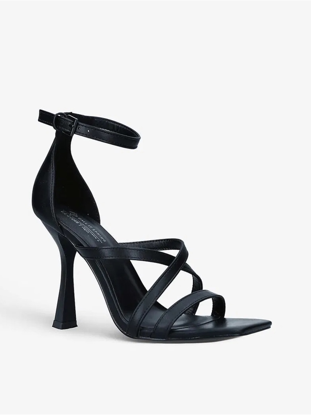 Call It Spring Black Strappy Ankle‑Buckle High Heel Sandals